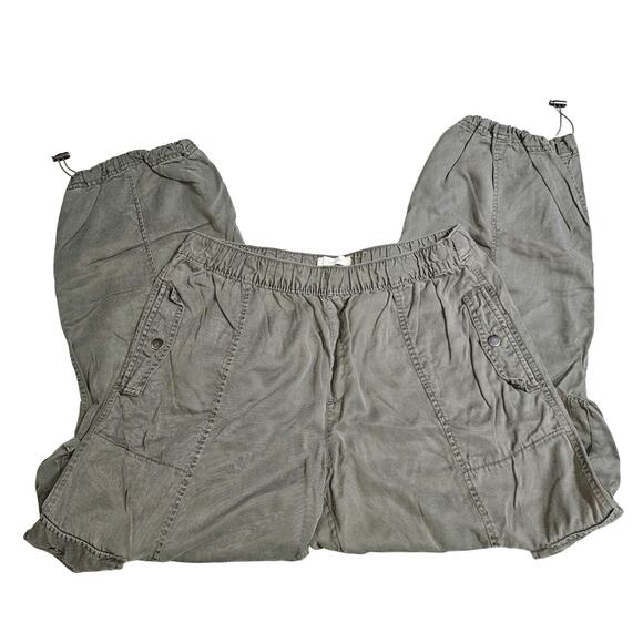 C&C Olive Green Cargo Joggers Comfy Lightweight Lyocel Fabric Size Large - Picture 3 of 12